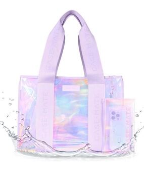 case-mate Iridescent Lavender Holographic Tote with Pouch
